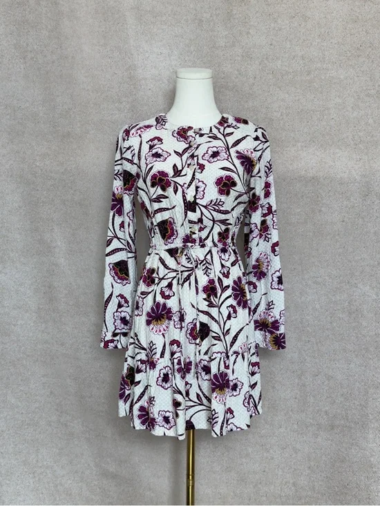 LOFT Chic & Feminine Long-Sleeve Floral Tiered Dress w/ Flattering Cinched Waist - Picture 2 of 5